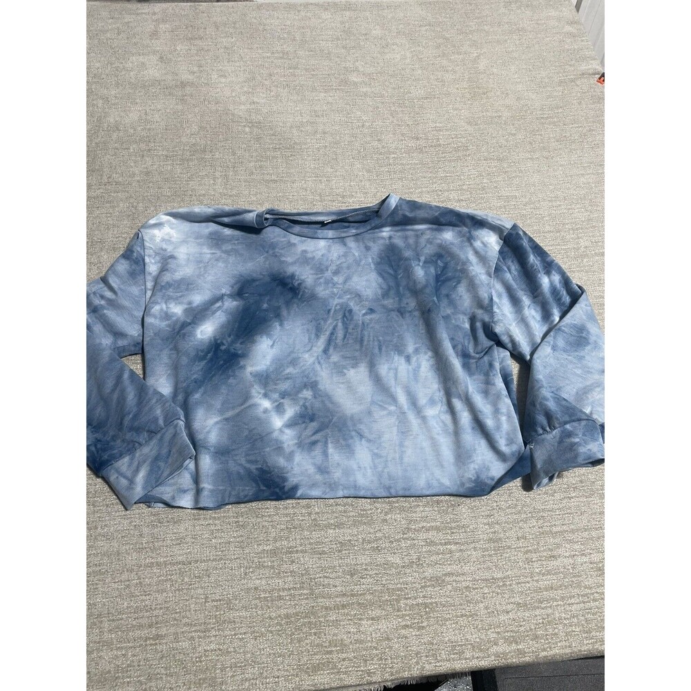 SHEIN Crop Top Women’s Xtra Large Tie Dye  Blue Long Sleeve